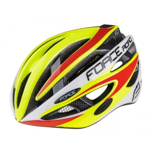 Casca Force Road fluo/alb/rosu L-XL (58-63 cm)