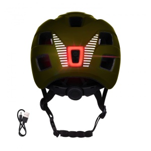 Casca Force Zebu cu lumina, lime L-XL (57-61 cm) - Img 6