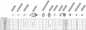 COMPONENTE SHIMANO NEXUS SG-7C25/7C15 FARA PINION & ARM CLIP REVERSED TYPE END (6R/6L) CAP NUT DREAPTA DUSTCAP CJ-NX10 VRAC