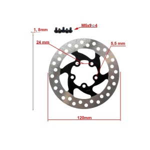 Disc frana 120mm 5 gauri Negru - Img 2