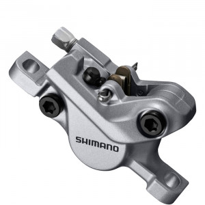 ETRIER FRANA PE DISC SHIMANO BR-M447S FATA SAU SPATE HIDRAULIC PT. POST MOUNT PLACUTE RESIN ARGINTIU AMBALAT IND.