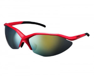 EYEWEAR SHIMANO CE-S52R FRAME RED/BLACK LENCES SMOKE ORANGE MIRROR/CLEAR/ROSE (17)