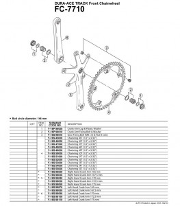 FOAIE SHIMANO FC-7710 45T PT. LANT 1/2" X 1/8"