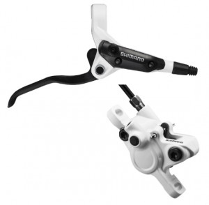 FRANA PE DISC SET ASAMBLAT SHIMANO BL-M365W(L) BR-M365W(F) FARA ADAPTOR PLACUTE RESIN FURTUN SM-BH59 1000MM NEGRU ADD. INCL. OLIVA & INSERTIE CONECTARE ALB AMBALAT IND.