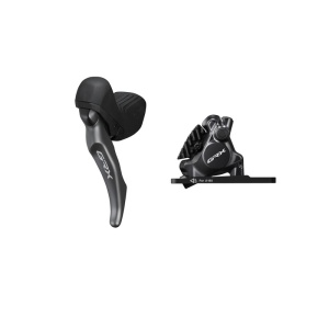 FRANA PE DISC SET ASAMBLAT SHIMANO J-KIT GRX BL-RX820(L) BR-R820(F) HIDRAULICA PT. ROTOR 160MM PLACUTE RESIN (CU ARIPIOARE DE RACIRE) FURTUN SM-BH90 1000MM AMBALAT IND.