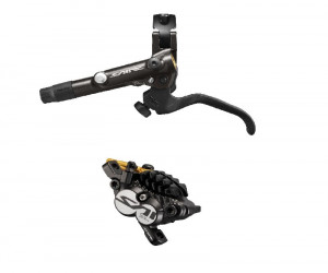 FRANA PE DISC SET ASAMBLAT SHIMANO SAINT MANETA BL-M820-B(L) ETRIER BL-M820(F) J-KIT FARA ADAPTOR PLACUTE METAL CU ARIPIOARE DE RACIRE FURTUN SM-BH90-SBLS 1000MM NEGRU INCL. OLIVA & INSERTIE CONECTARE AMBALAT IND.