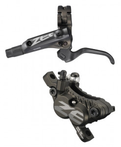 FRANA PE DISC SET ASAMBLAT SHIMANO ZEE MANETA BL-M640-B(S) ETRIER BL-M640(F) HIDRAULIC POST MOUNT PLACUTE METAL CU ARIPIOARE DE RACIRE FURTUN SM-BH90SBS 1000MM NEGRU INCL. OLIVA SI INSERTIE CONECTARE AMBALAT IND.