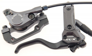 FRANA PE DISC SHIMANO SLX SET ASAMBLAT BL-M665(D) BR-M665(S) FARA ADAPTOR PLACUTE RESIN FARA ROTOR FURTUN 1700MM ALB EXTRA OLIVA SI INSERTIE CONECTARE VRAC