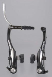 FRANA V-BRAKE SHIMANO BR-M422-L FATA X-TYPE (THIN SPACER OUTSIDE) SABOTI S65T SURUBURI 25.0MM NEGRU VRAC