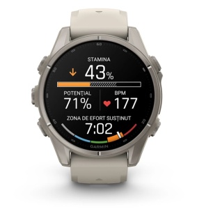 Garmin Fenix 9 - 43mm Titan cu curea din silicon French Gray - Img 4