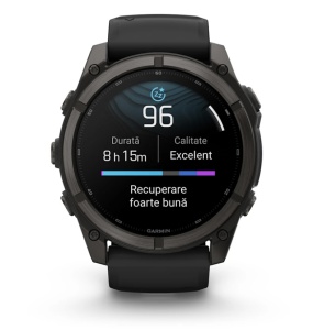 Garmin Fenix 9 - 51mm Titan DLC Carbon grey cu curea neagra din silicon - Img 12