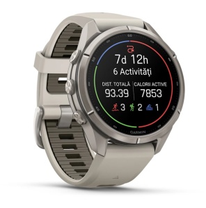 Garmin Fenix 9 Pro - inReach, 43mm Titan cu curea din silicon Gray/Dark Sandstone - Img 3