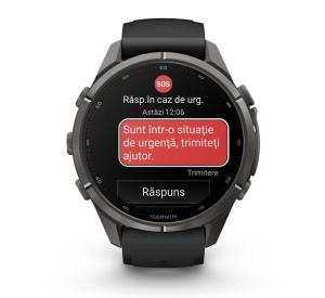 Garmin Fenix 9 Pro - inReach, 43mm Titan DLC Carbon Gray cu curea din silicon Black/Pebble Gray - Img 7