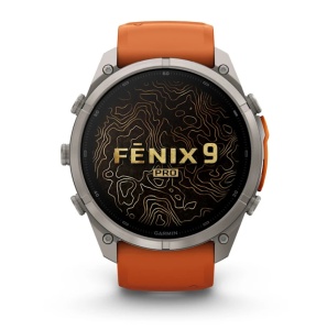 Garmin Fenix 9 Pro - inReach, 51mm Titan cu curea din silicon Autumn Orange/Spark Orange - Img 2