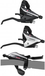 MANETA SCHIMBATOR/FRANA SHIMANO TOURNEY ST-EF65-8R-2A DREAPTA 8 VIT. CABLU 2050MM ETANS EZ-FIRE PLUS 2 DEGETE ALLOY PT. V-BRAKE NEGRU AMBALAT IND.