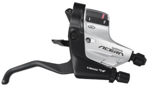 MANETE SCHIMBATOR/FRANA SHIMANO ACERA ST-M390-L-2A 9X3 VIT. CABLU SUS 2050/1800MM PT. V-BRAKE CAMASA NEAGRA SP40 CAMASA FRANA NEGRU CU O.G.D. NEGRU AMBALAT IND. - Img 3