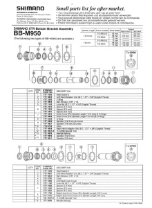 NEEDLE ROLLER UNIT SHIMANO BB-M950