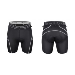 Pantaloni Force Downhill MTB cu sub-pantaloni cu bazon Negru/Gri XS - Img 8