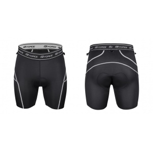 Pantaloni scurti Force MTB-11, bazon detasabil, Galben Fluo/Bleu/Negru, XS - Img 5