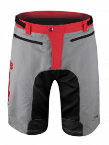 Pantaloni scurti Force MTB-11 bazon detasabil Gri/Rosu/Negru L - Img 2