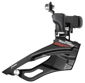 SCHIMBATOR FATA SHIMANO A050 FD-A073 TRIPLU PT. 7 VIT. PE SPATE COLIER 34.9MM (CU ADAPTOR 31.8 & 28.6MM) UNGHI CS 63-66 AMBALAT IND.