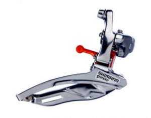 SCHIMBATOR FATA SHIMANO TIAGRA FD-R443-L TRIPLU PT. 9 VIT. PE SPATE PT. GHIDON DE SOSEA DREPT COLIER 31.8MM NEGRU VRAC