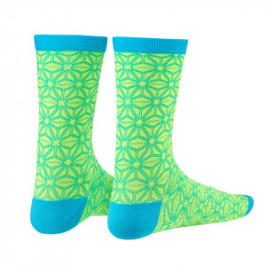 Sosete SUPACAZ Asanoha - Galben neon/Albastru neon - S/M