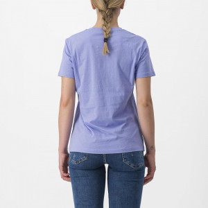 Tricou casual Castelli Pedalare Tee, de dama, Violet, M - Img 2
