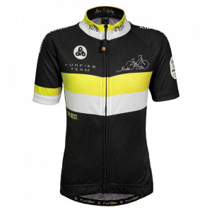 Tricou Ciclism Copii FUNKIER Saletti (S/S) - Yellow/Black 8 ani - Img 2
