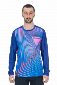 TRICOU CICLISM CUBE VERTEX ROUND NECK JERSEY L/S BLUE PINK XL - Img 2