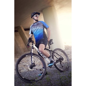 Tricou ciclism Force MTB Core Grey/Blue L - Img 7