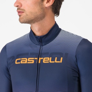 Tricou cu maneca lunga Castelli Apice Thermal Albastru Belgian/Portocaliu M - Img 5