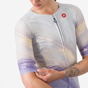 Tricou cu maneca scurta Castelli Aero PRO 8S W, pentru femei, violet multicolor, S - Img 4