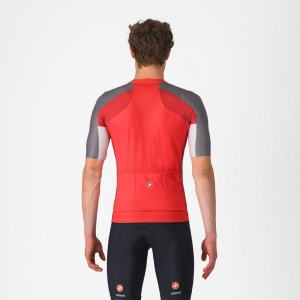 Tricou cu maneca scurta Castelli Entrata 6, pentru barbati, rosu/gri fumuriu-gri argintiu, XL - Img 6