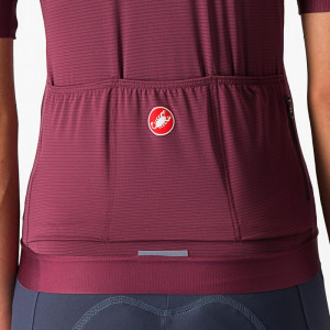 Tricou cu maneca scurta Castelli Espresso W, de dama, Visiniu, L - Img 4