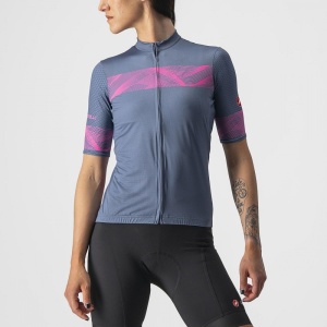 Tricou cu maneca scurta Castelli Fenice de dama Bleumarin/Roz M