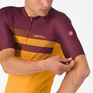 Tricou cu maneca scurta Castelli Simbolo, pentru barbati, portocaliu aprins/visiniu inchis, L - Img 4