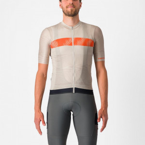 Tricou cu maneca scurta Castelli Unlimited Endurance, Gri/Portocaliu, XXL