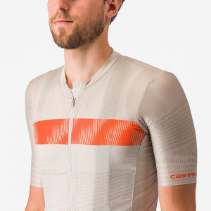 Tricou cu maneca scurta Castelli Unlimited Endurance, Gri/Portocaliu, XXL - Img 3
