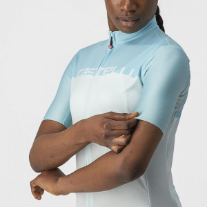 Tricou cu maneca scurta Castelli Velocissima, de dama, Alb/Bleu, M - Img 2