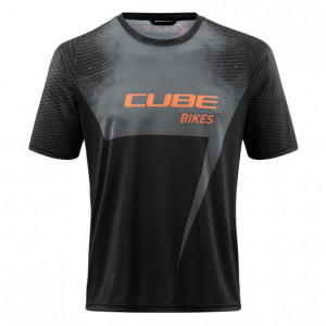 TRICOU CUBE EDGE ROUND NECK JERSEY S/S BLACK ORANGE L