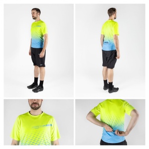 Tricou maneca scurta Force MTB Angle albastru/fluo XL - Img 7