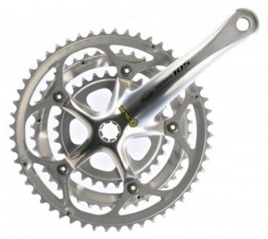 ANGRENAJ PEDALIER SHIMANO 105 FC-5505-S 52X42X30T BRAT 175MM PT. 9 VIT. PE SPATE OCTALINK & HOLLOWTECH ARGINTIU AMBALAT IND.