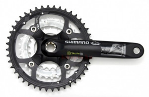 ANGRENAJ PEDALIER SHIMANO FC-M470 44X32X22 BRAT 175MM FOR REAR 9 SPEED OCTALINK & HOLLOWTECH W/O CG CHAINCASE COMPATIBLE BLACK CRANK/4-ARM/44T SILVER 32T/22T VRAC