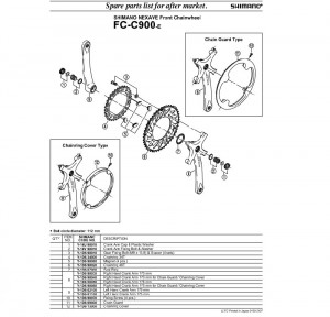 ANGRENAJ PEDALIER SHIMANO NEXAVE FC-C900 46X34T BRAT 175MM CG PT. BB-C900 & FD-C900 VRAC