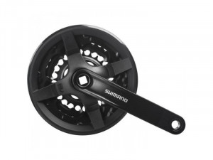 ANGRENAJ PEDALIER SHIMANO TOURNEY FC-TY301 42X34X24T BRAT 150MM PT. 6/7/8 VIT. PE SPATE CU CG COMPATIBIL CHAINCASE SURUBURI NEGRU AMBALAT IND.