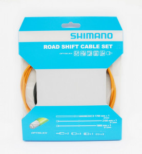 CABLU DE SCHIMBATOR SHIMANO ROAD OPTISLIK SET PORTOCALIE - Img 2