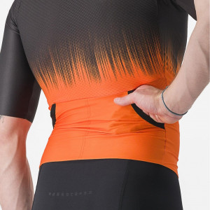 Costum de triatlon cu maneca scurta Castelli Sanremo Ultra, Negru/Portocaliu, L - Img 4