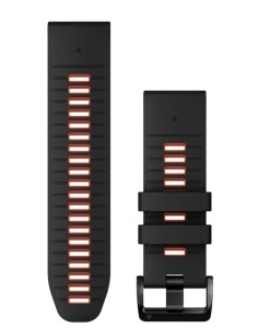 Curea Garmin quickfit 26 - Silicon negru/Flame Red
