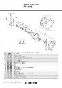 DISTANTIER SHIMANO FC-M761 1.8MM